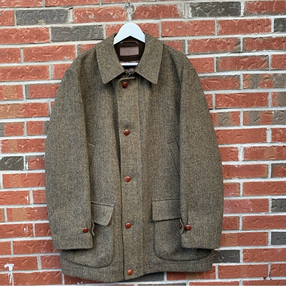 ❌SOLD❌ Vintage Harris Tweed 100% Wool Quilted Winter Jacket made for Ogilvy - Picture 2 of 16